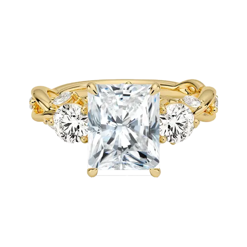 Secret Garden Three Stone Diamond Engagement Ring